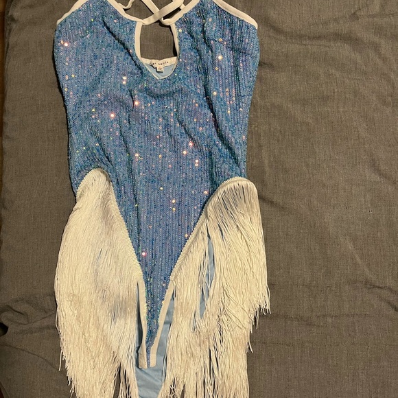 Rave wonderland Sequin Bodysuit with Fringe - Picture 3 of 6